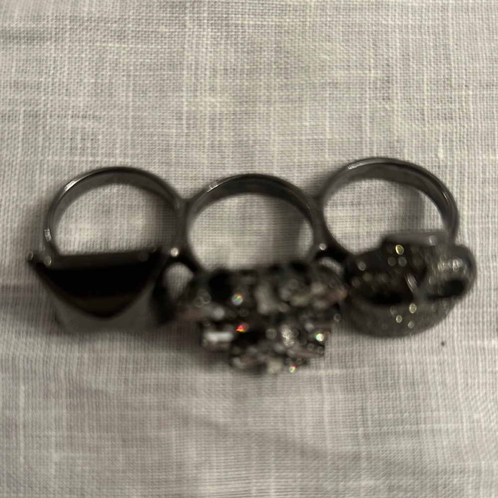 Three Finger Cocktail Statement Ring - image 2